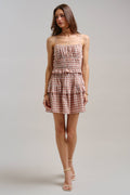 Gingham Tiered Smocked Mini Dress