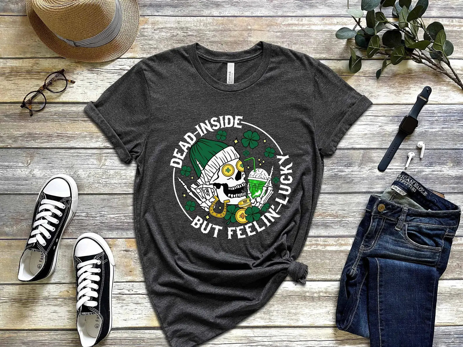 Dead Inside But Feeling Lucky T-Shirt, St. Patrick Day Shirt