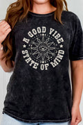 A Good Vibes Evil Eye Mineral Graphic Tshirts