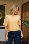 Basic Cropped Mineral Graphic Top