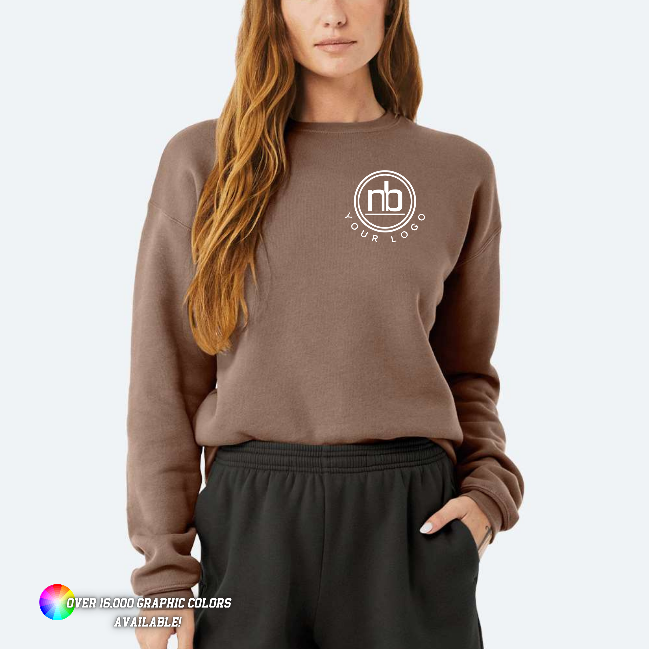 Custom Logo Bella Canvas Sponge Fleece Crewneck Sweatshirt