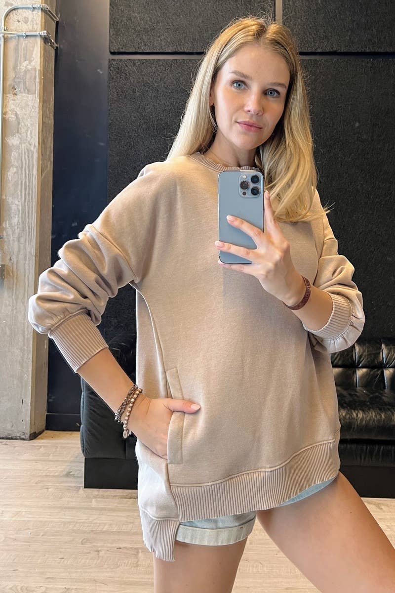 ...Hi Low Hem Pullover Sweatshirt