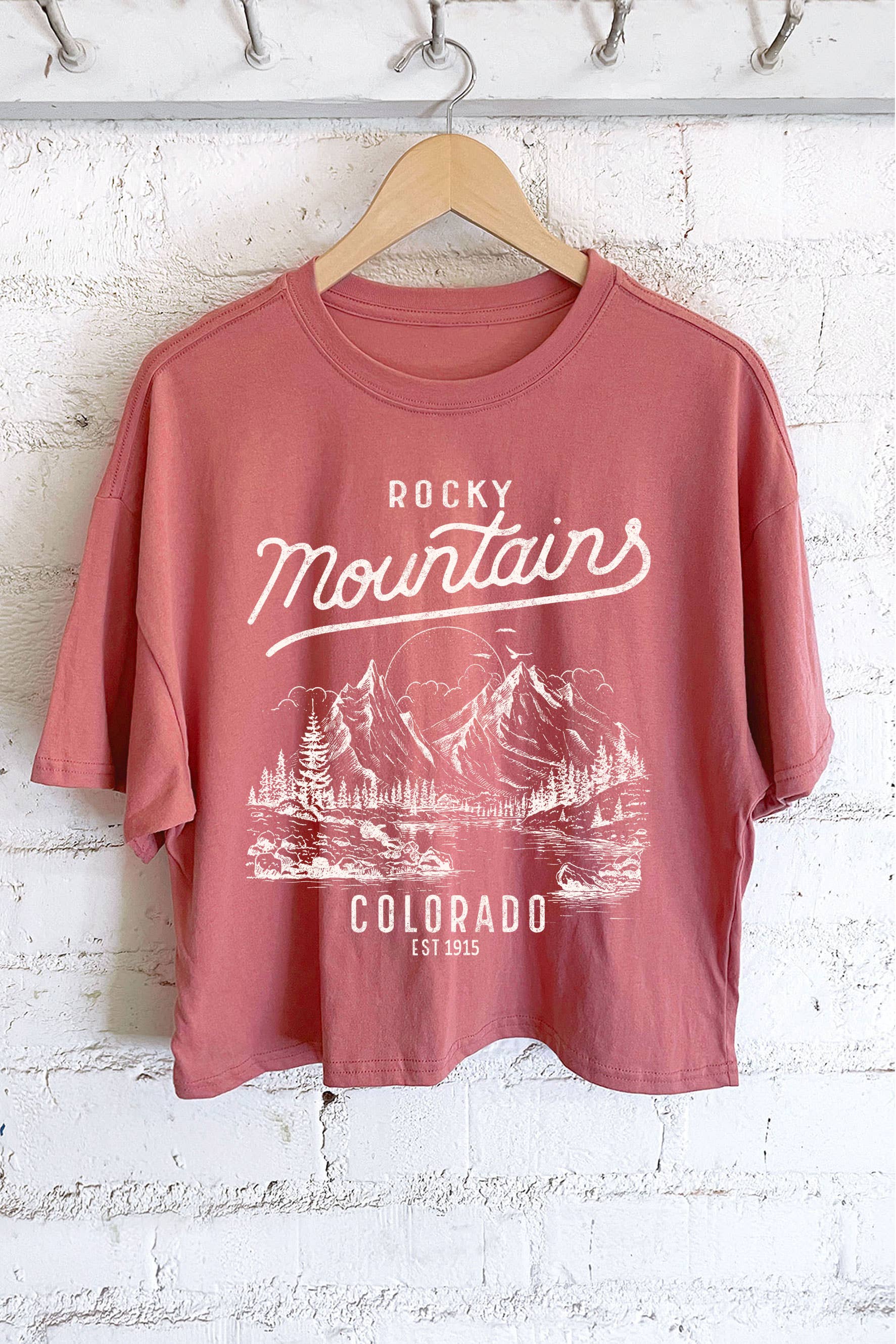 Rocky Mountains Colorado Graphic Long Crop Top