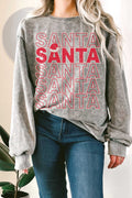 Santa Hat Mineral Graphic Terry Sweatshirts
