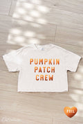 Pumpkin Patch Crew Cropped Mineral Washed Graphic Top