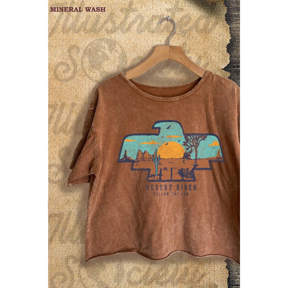 Desert Rider Vintage Graphic Mineral Wash Crop Top