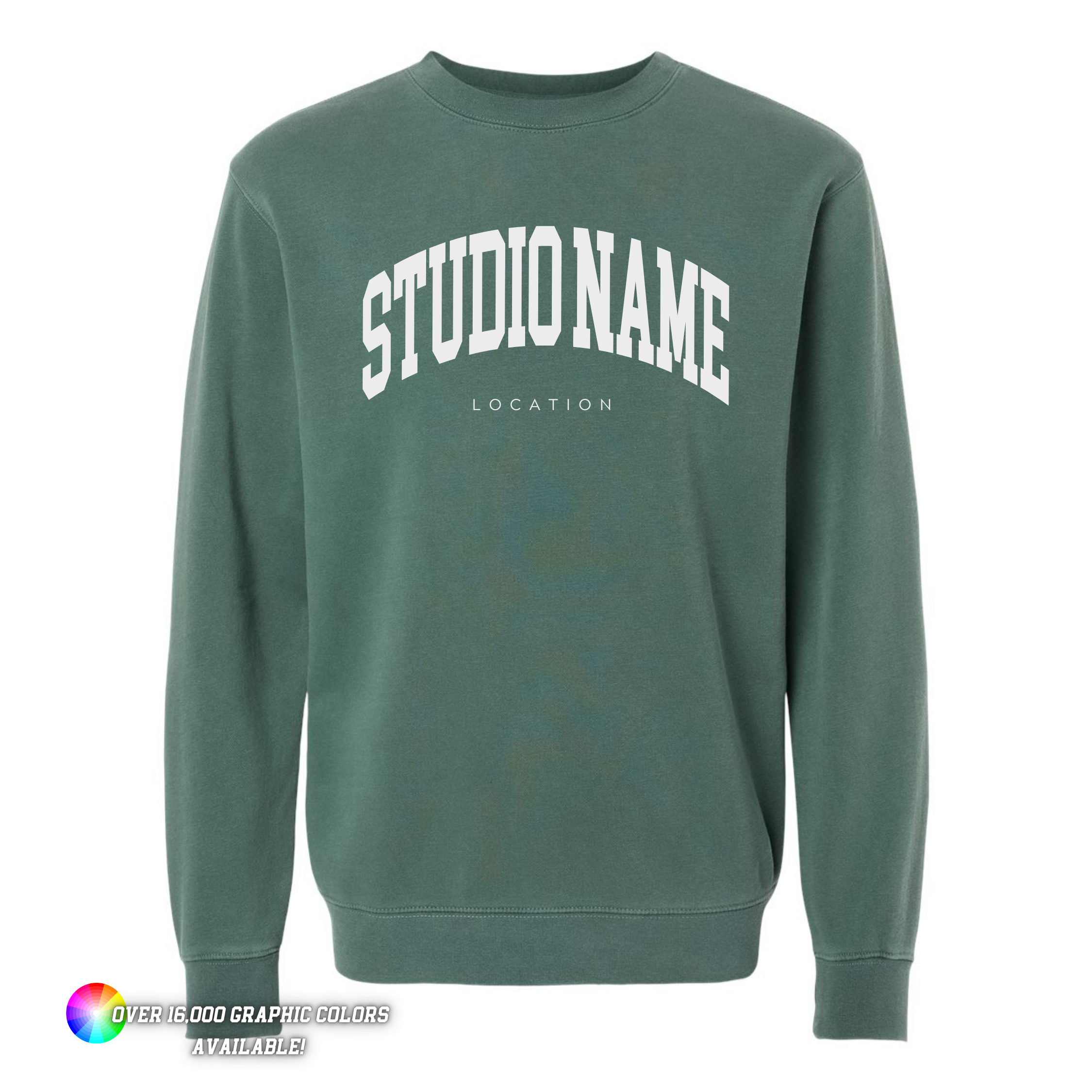 Custom Unisex Midweight Pigment-Dyed Crewneck Sweatshirt