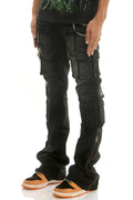 Multi Cargo Zipper Flare Jeans