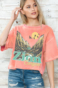 Women Zion Canyon Graphic Print Women Crop Top