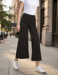 .0302 Heavy Ponte Elastic Waistband Pintuck Wide Leg Pants SI-2883