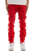 Diagonal Patched Skinny Pants