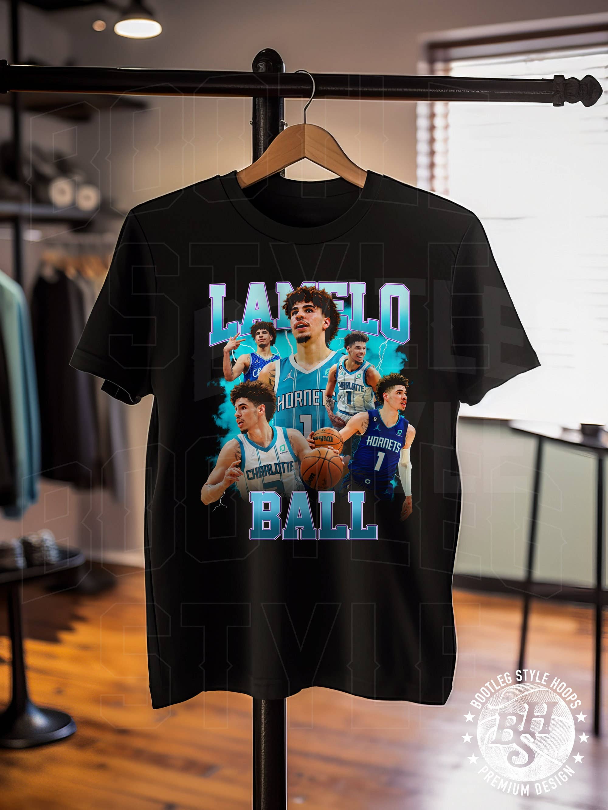 Lamelo Ball Vintage 90s Bootleg Basketball Tee - Charlotte