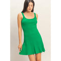 Pleated Knit Tank Mini Dress