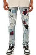 Multi-Patched Jeans - Bold Statement Design