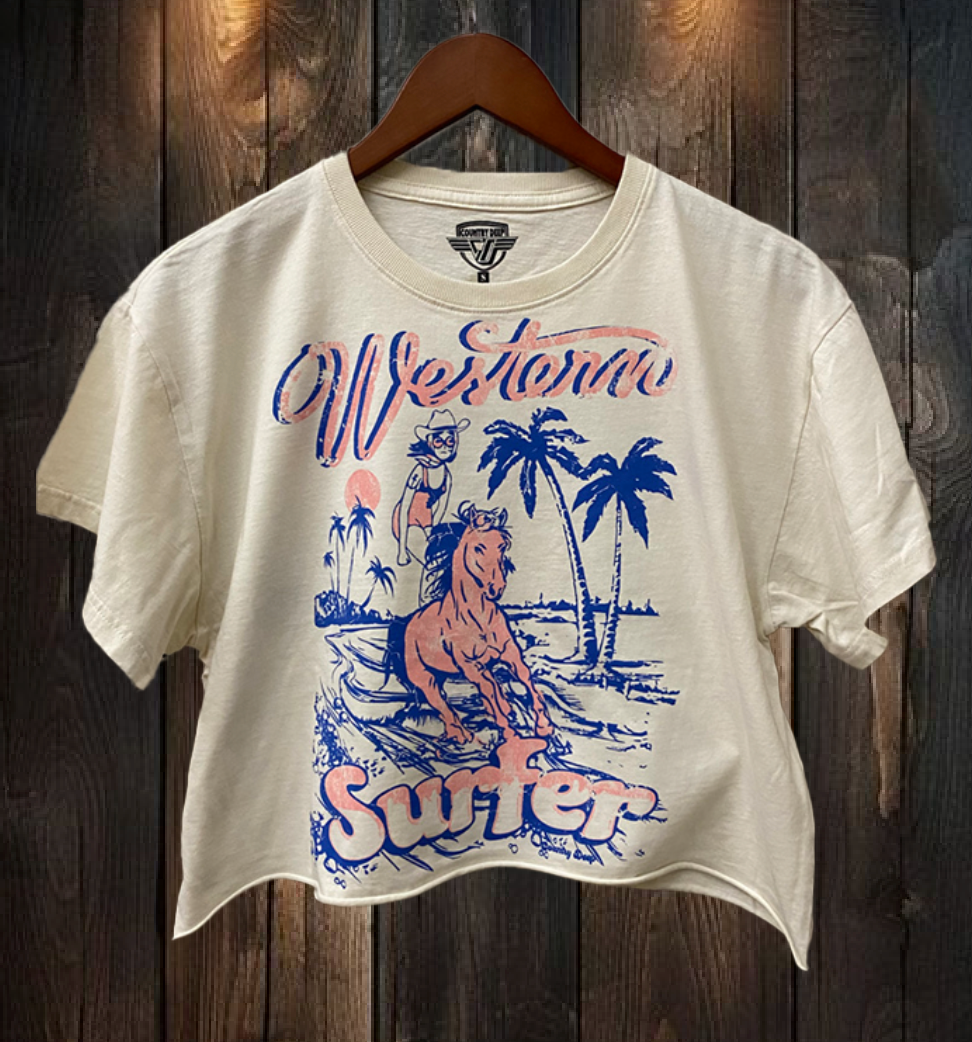 Western Surfer Relaxed Crop T-Shirt