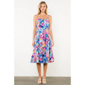Tassel Belted Floral Strap Midi Dress