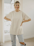 LivyLu Off White Blank Thrifted Tee