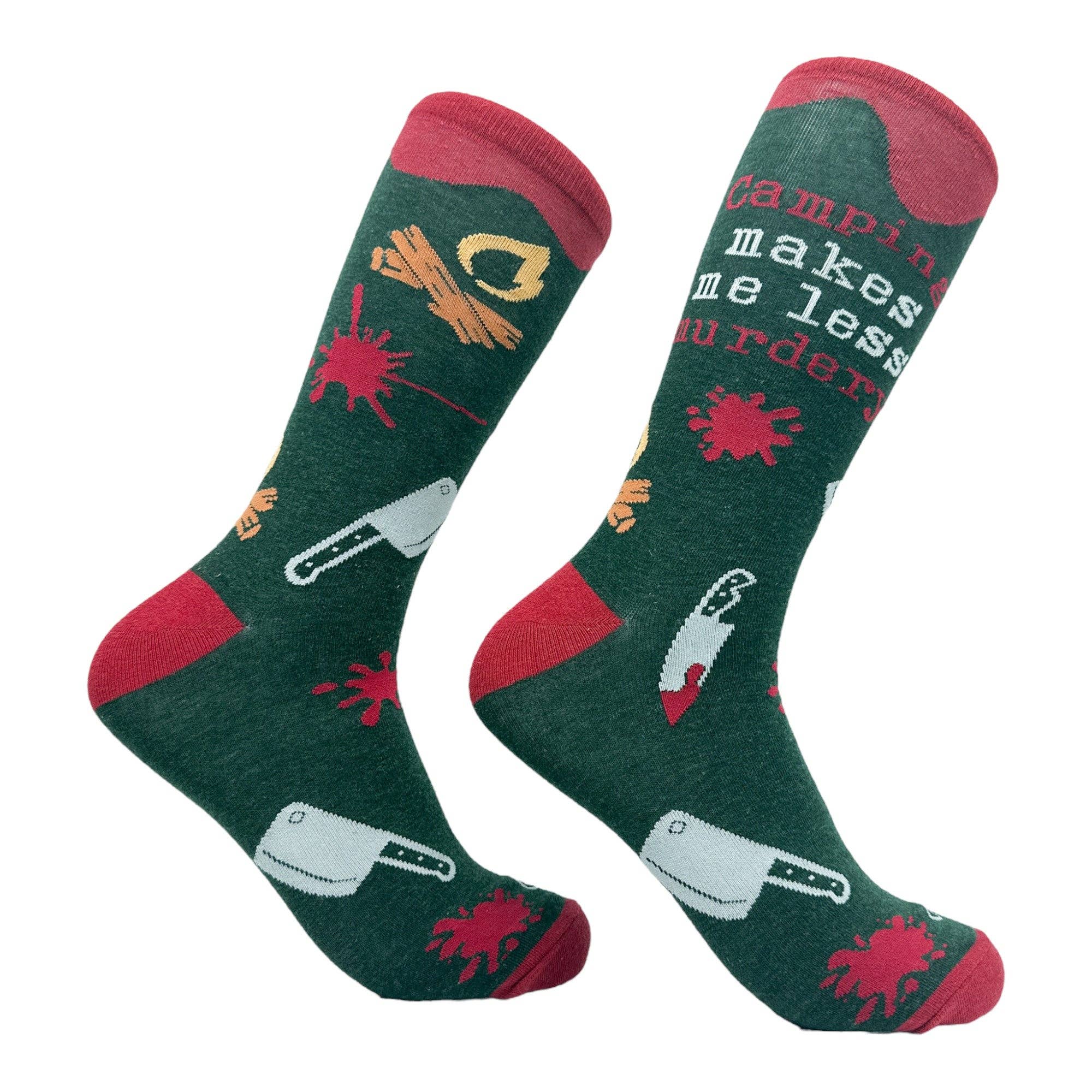Men's Camping Makes Me Less Murdery Socks