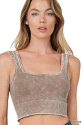 ..SI-23291 Washed Rib Square Neck Crop Tank