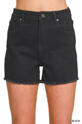 0108 Raw Frayed Hem Denim Shorts SI-29337