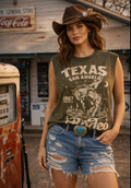 San Angelo Rodeo Finals Midriff Boxy Muscle Crop Top