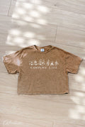 Camping Life Cropped Mineral Washed Graphic Top