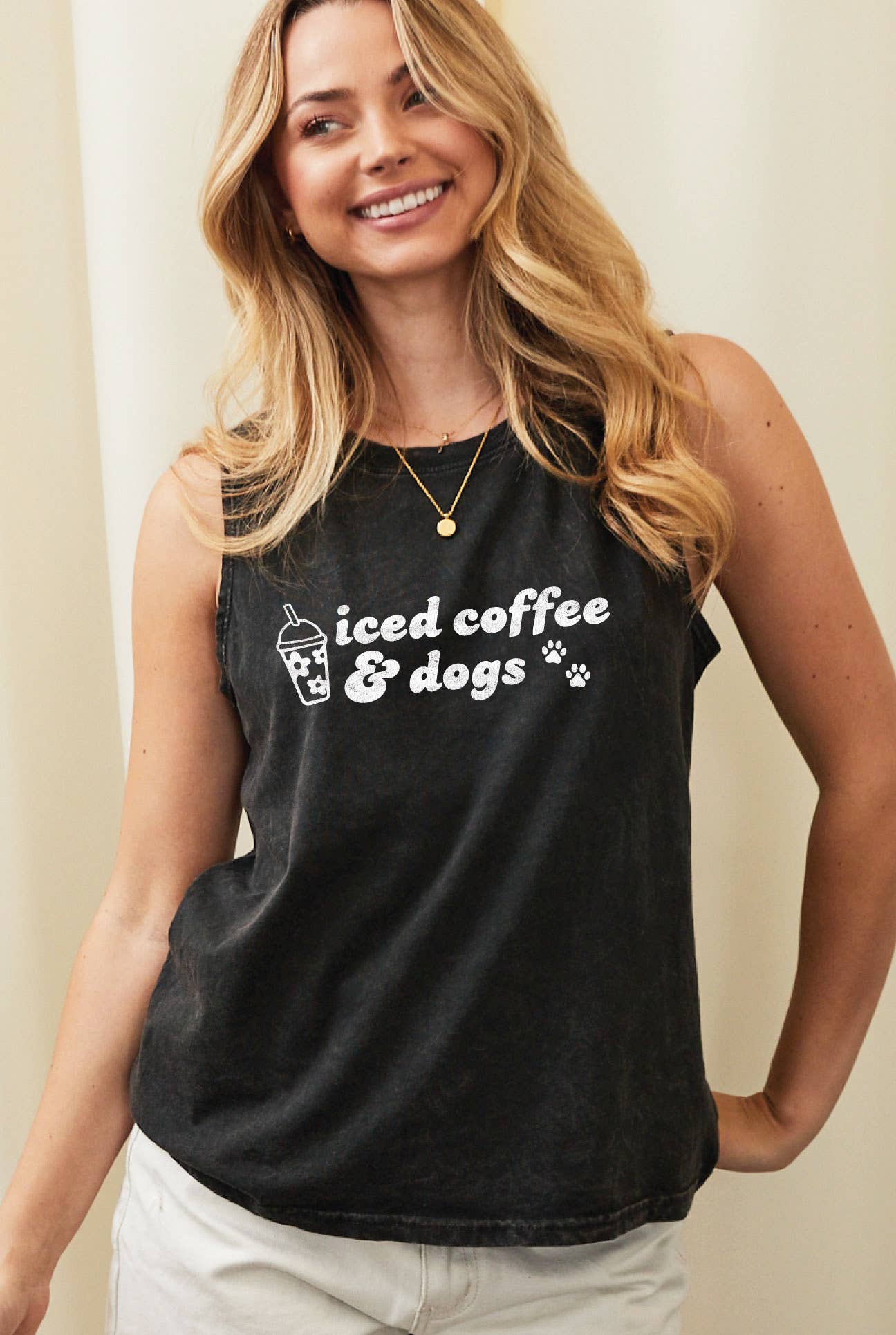 Iced Coffee and Dogs Mineral Graphic Tank Top