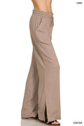 ..SI-28075 Linen Drawstring Pants w/ Side Slits