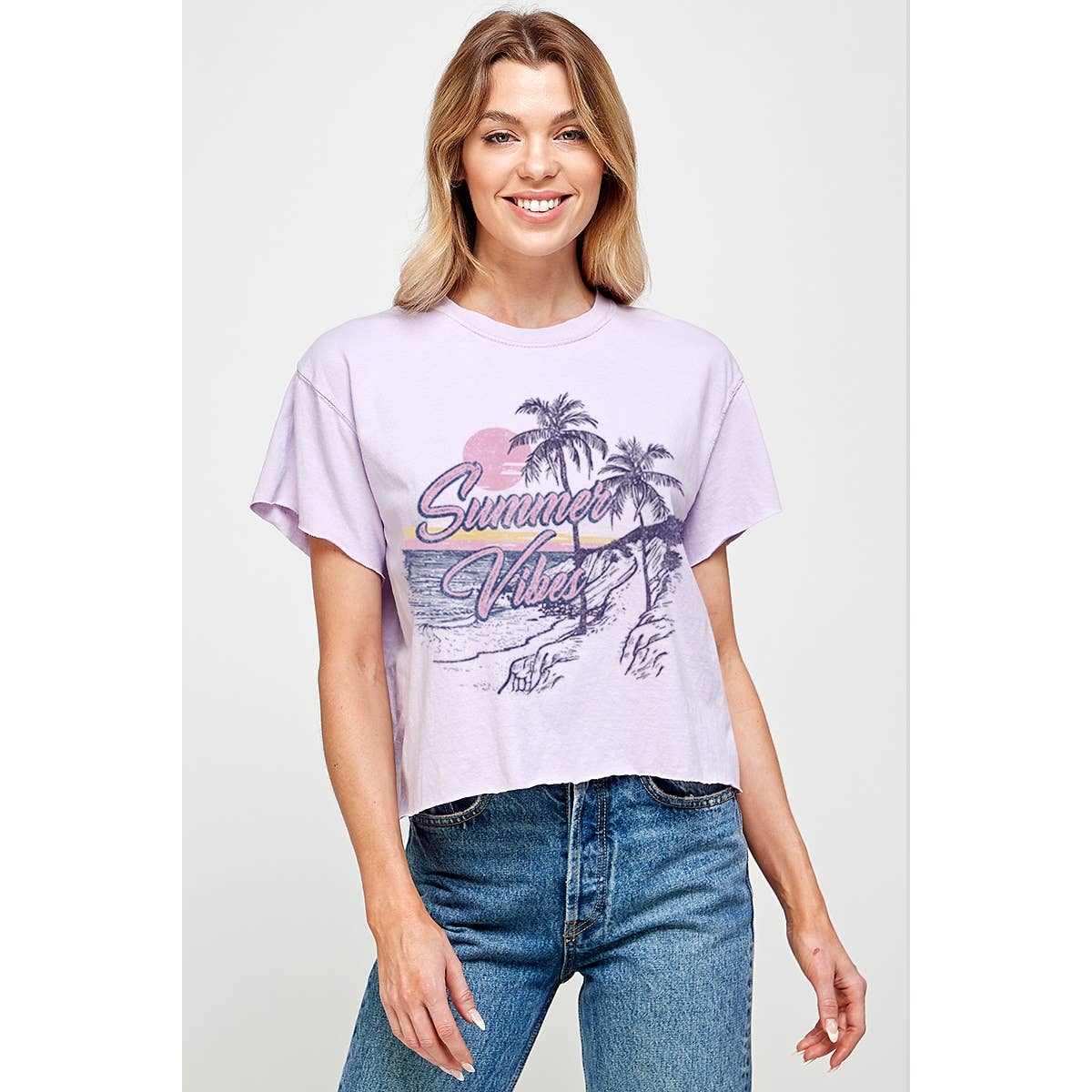 Summer Vibes Vintage Graphic Crop Top
