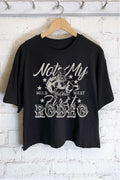 Not My First Rodeo Cowboy Graphic Long Crop Top