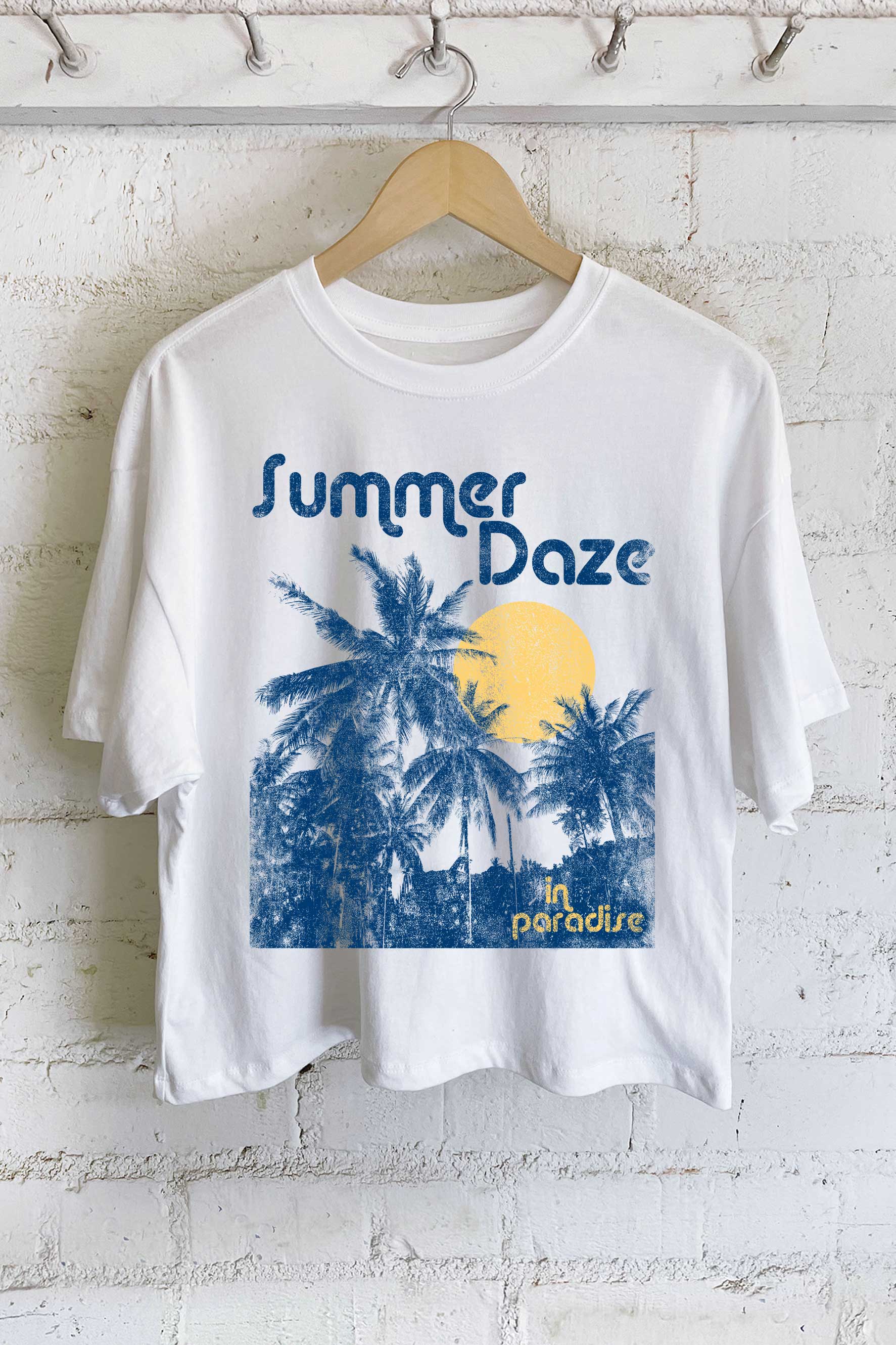 Summer Daze Graphic Long Crop Top