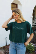 Teach Love Inspire Cropped Mineral Graphic Top