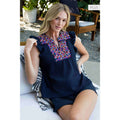 /Size Xl/ Rib Knit Embroidered Top