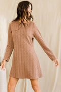 D4179 Textured Solid Swing Tunic Dress