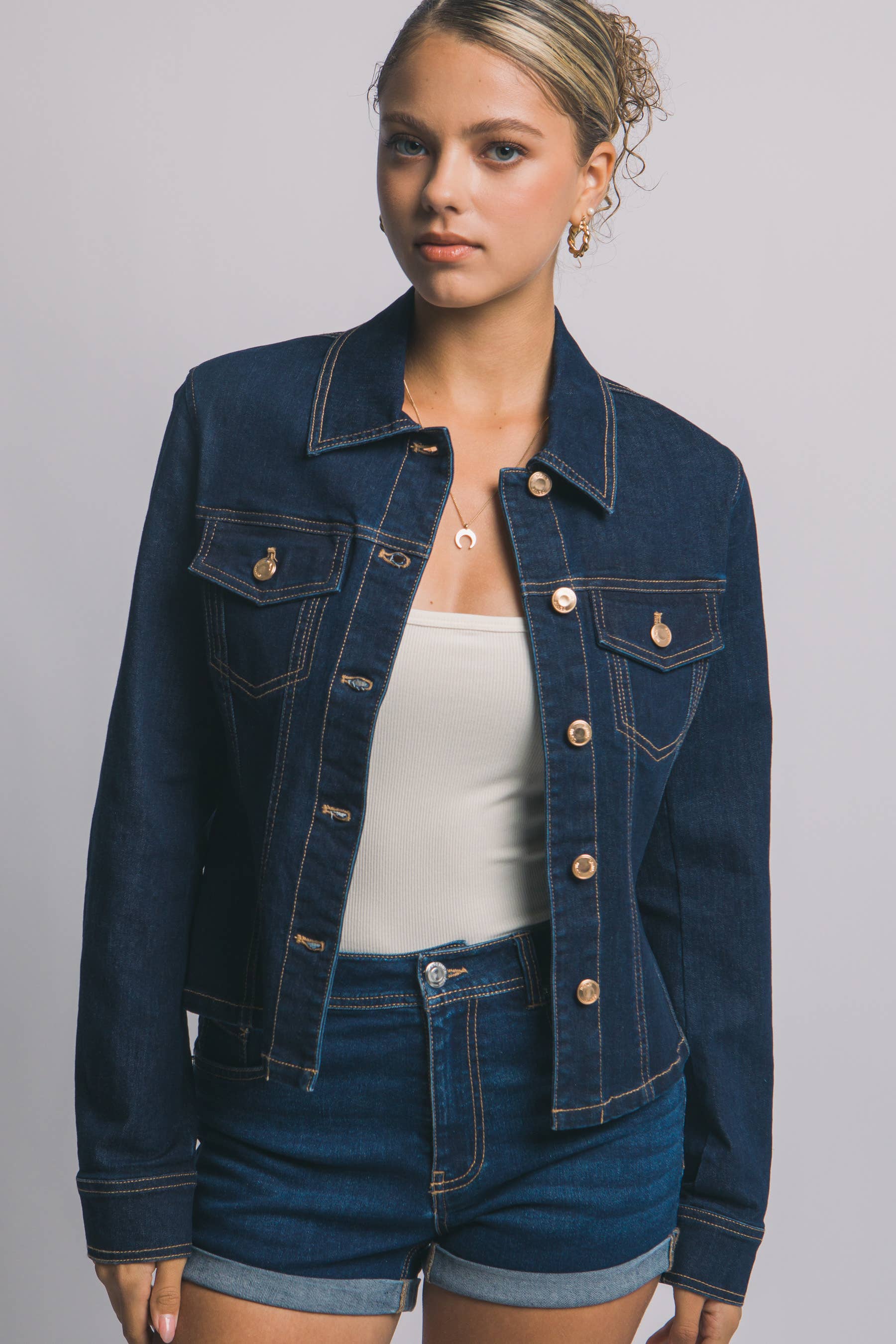 0226 Fitted Denim Jacket SI-29550