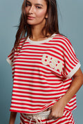 USA Striped French Terry Knit Tee