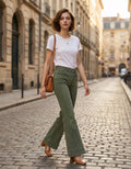 0310 Mid Rise Wide Leg Color Denim Pants SI-29515