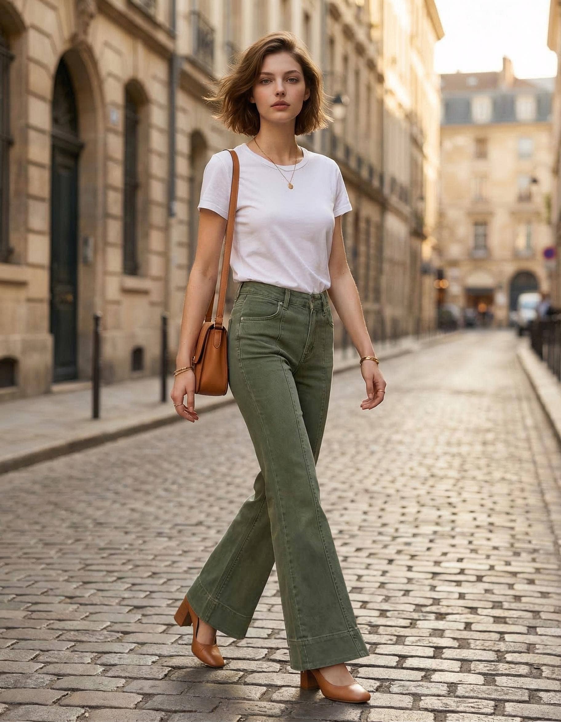 0310 Mid Rise Wide Leg Color Denim Pants SI-29515