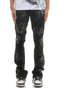 Lettering Flare Jeans