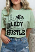 Women Lady Hustle Graphic Print Short Sleeve Top