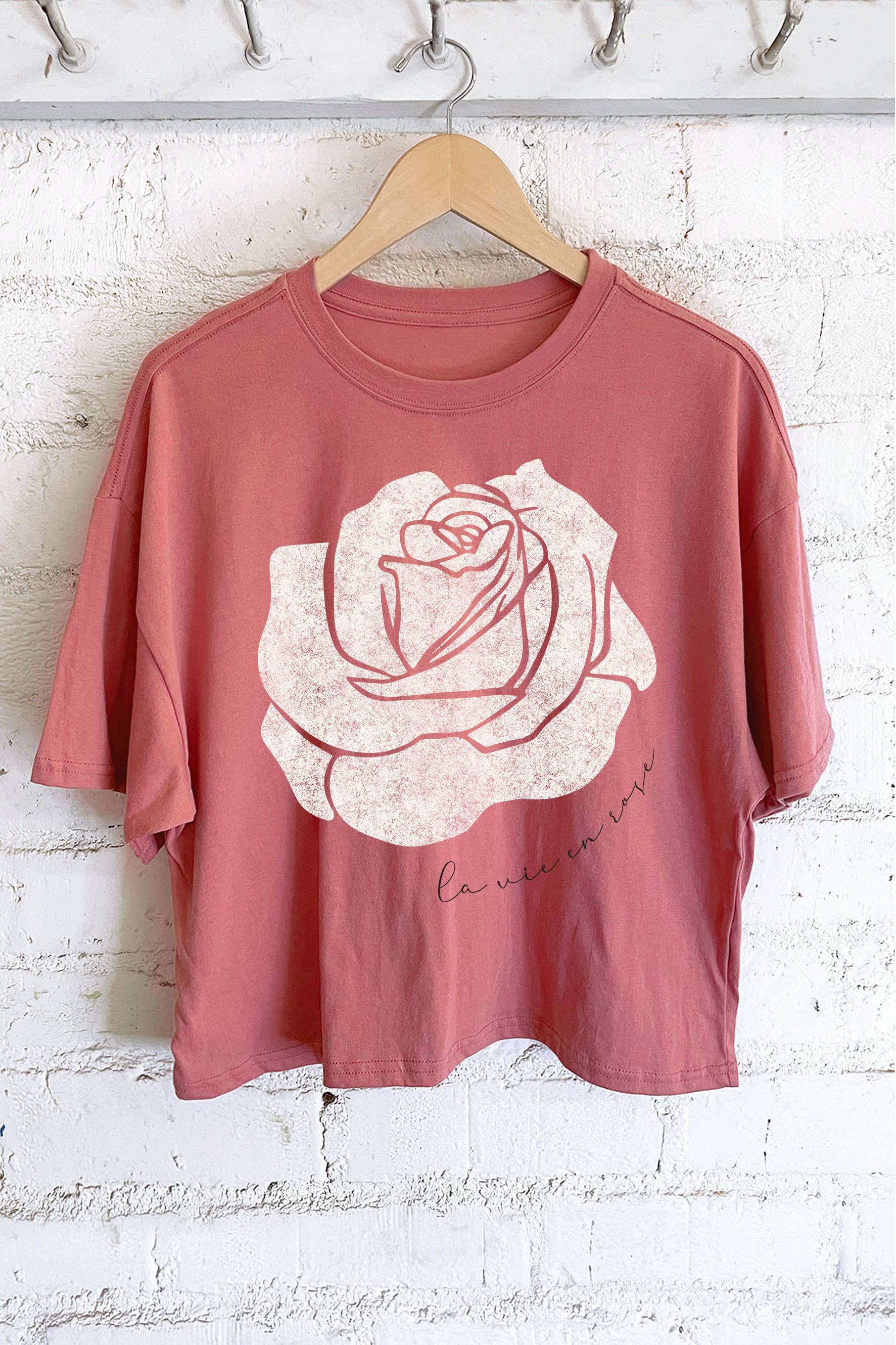 La Vien En Rose Graphic Long Crop Top