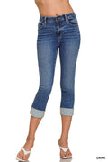 0827 Cuffed Skinny Cropped Denim Pants SI-28058