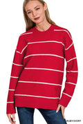 1015 Round Neck Stripe Sweater SI-28396