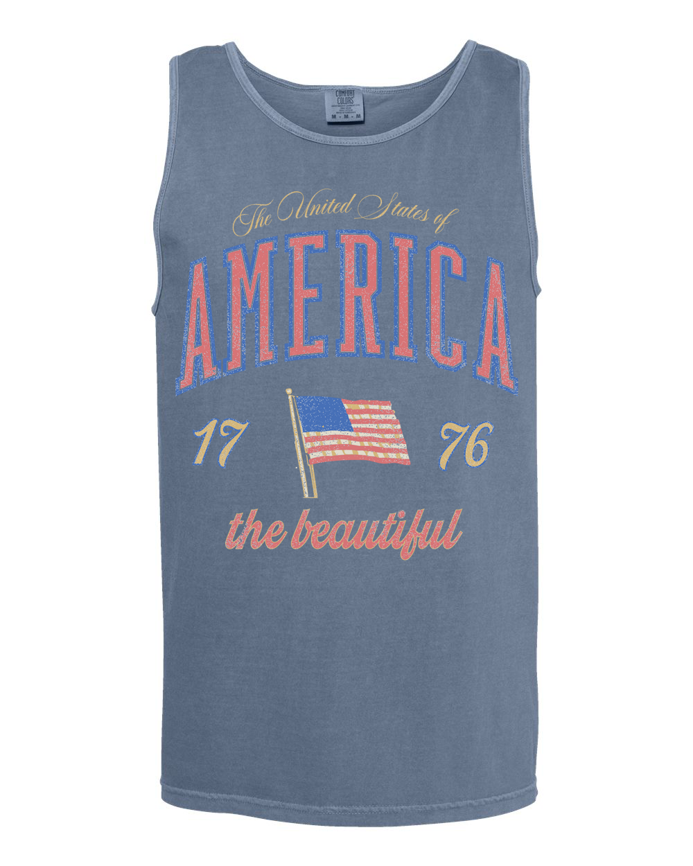 4th of July USA America Wave Arch Blue Cc Tank