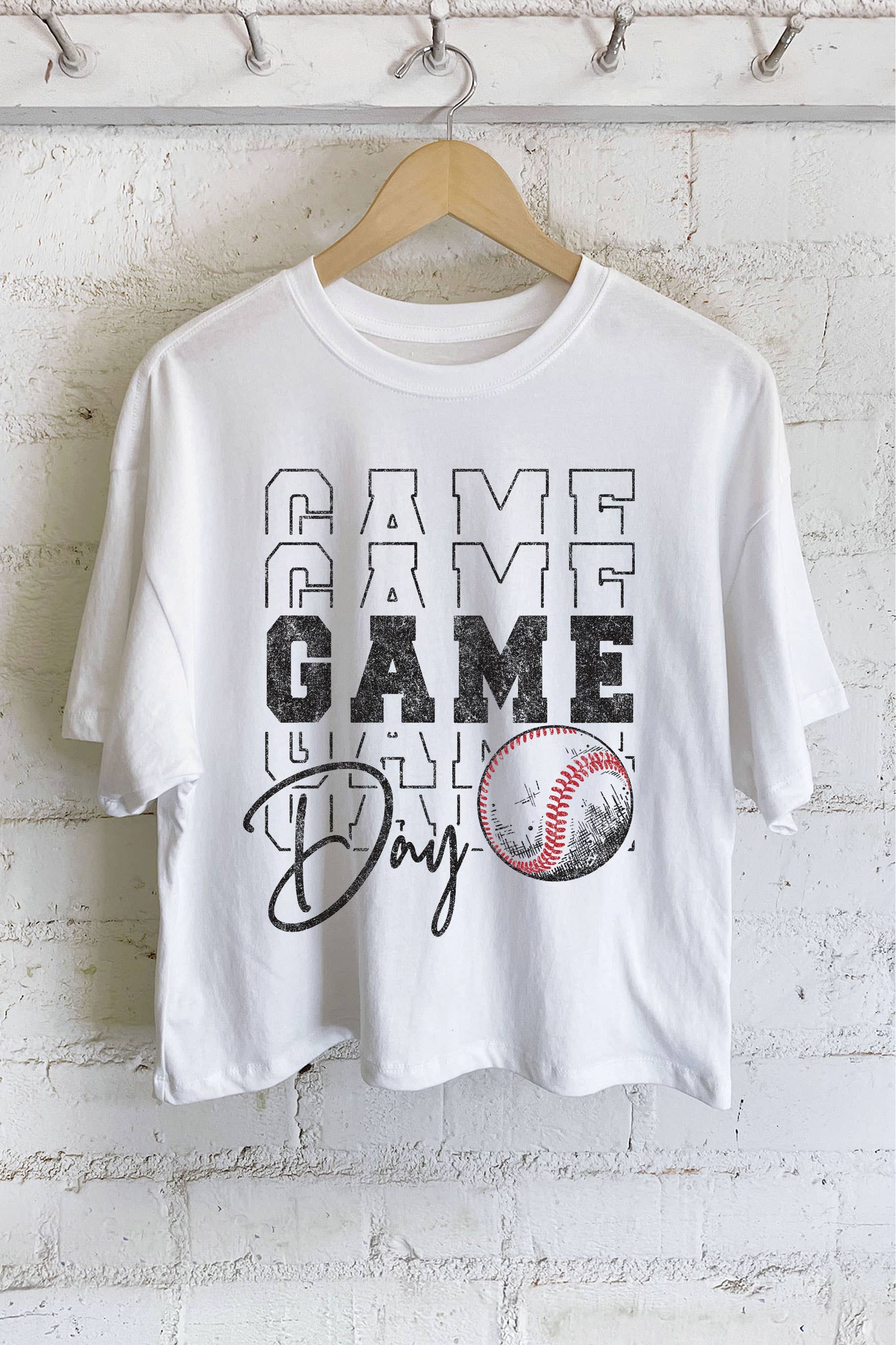 Baseball Game Day Graphic Long Crop Top