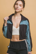 0819 Cropped Windbreaker Jacket w/ Pockets SI-28200