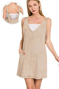 0827 Washed Adjustable Strap Denim Overall Dress SI-27517