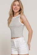 ,...SI-26089 Stripe Cotton Rib Tank Top