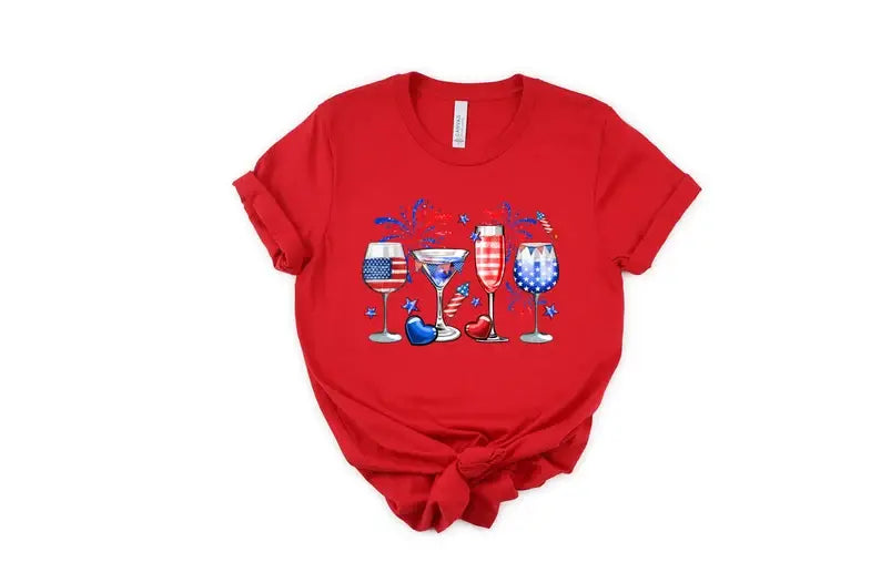 Wine USA Flag T-Shirt