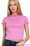.0827 Modal Slub Lettuce Trim Crop Tee SI-27463
